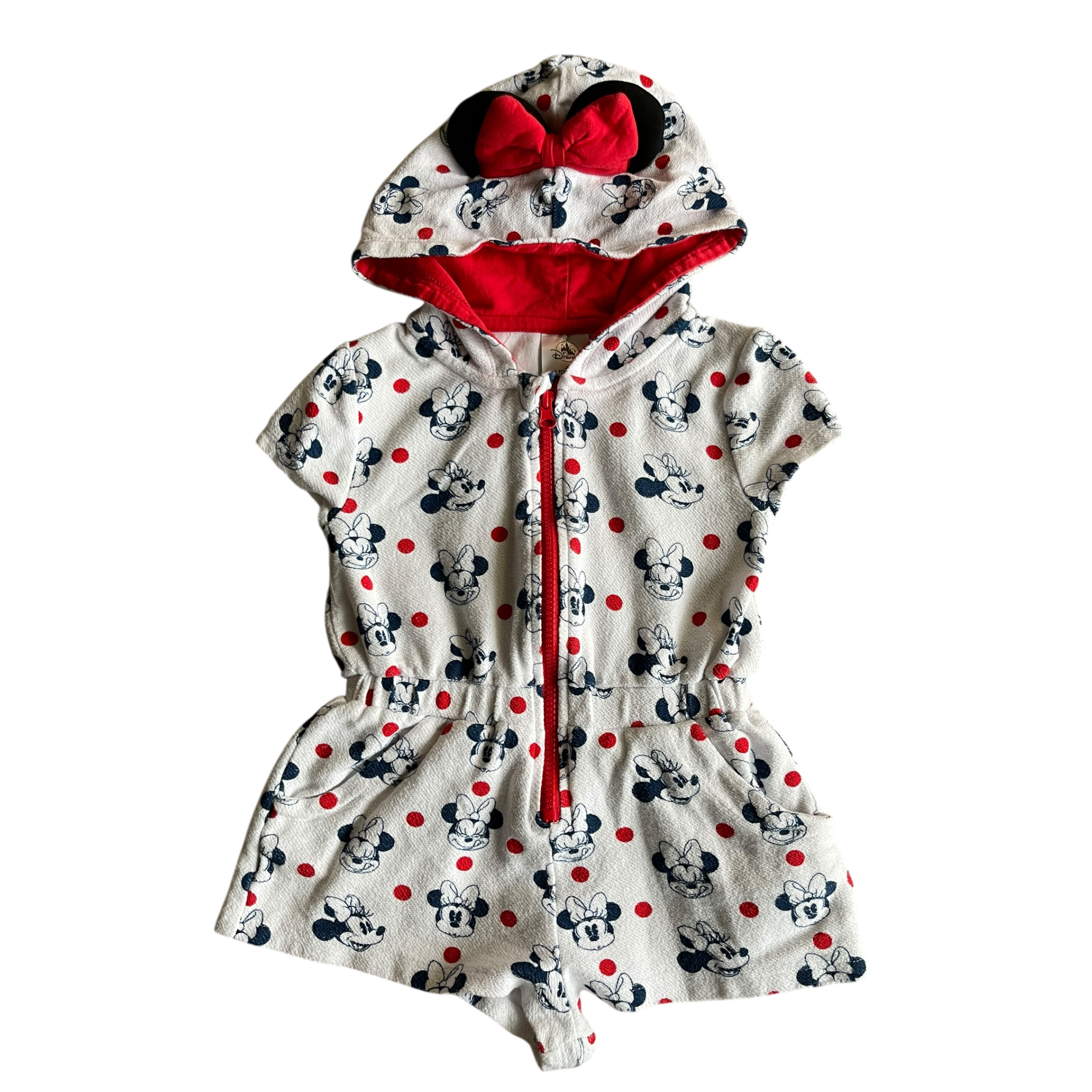 Girls Disney white navy red Romper size 4