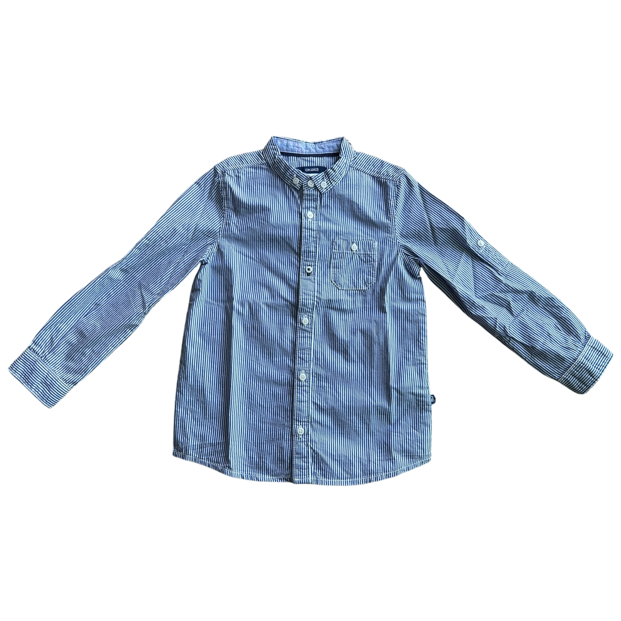 Boys Okaïdi blue and white T-shirt size 4