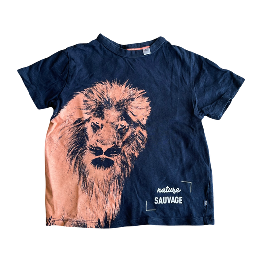 Boys Okaïdi navy and pink T-shirt size 5