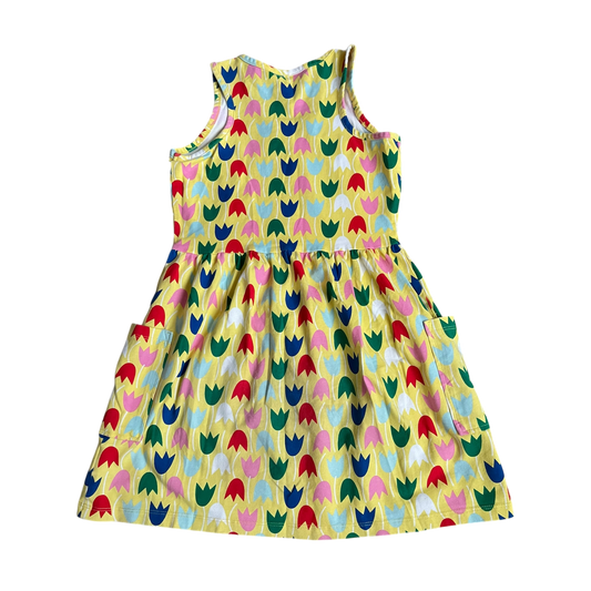 Girls Hanna Andersson yellow red pink green blue Dress size 6
