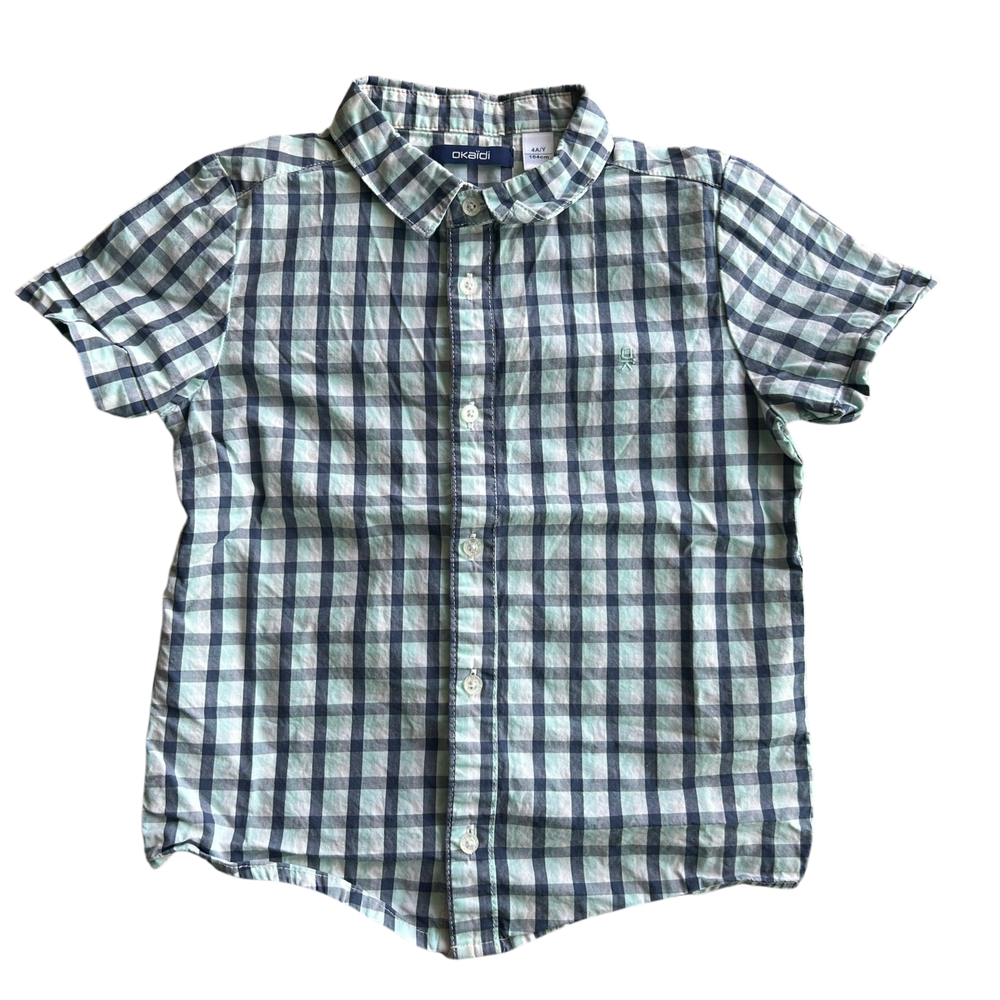 Boys Okaïdi navy light blue white T-shirt size 4