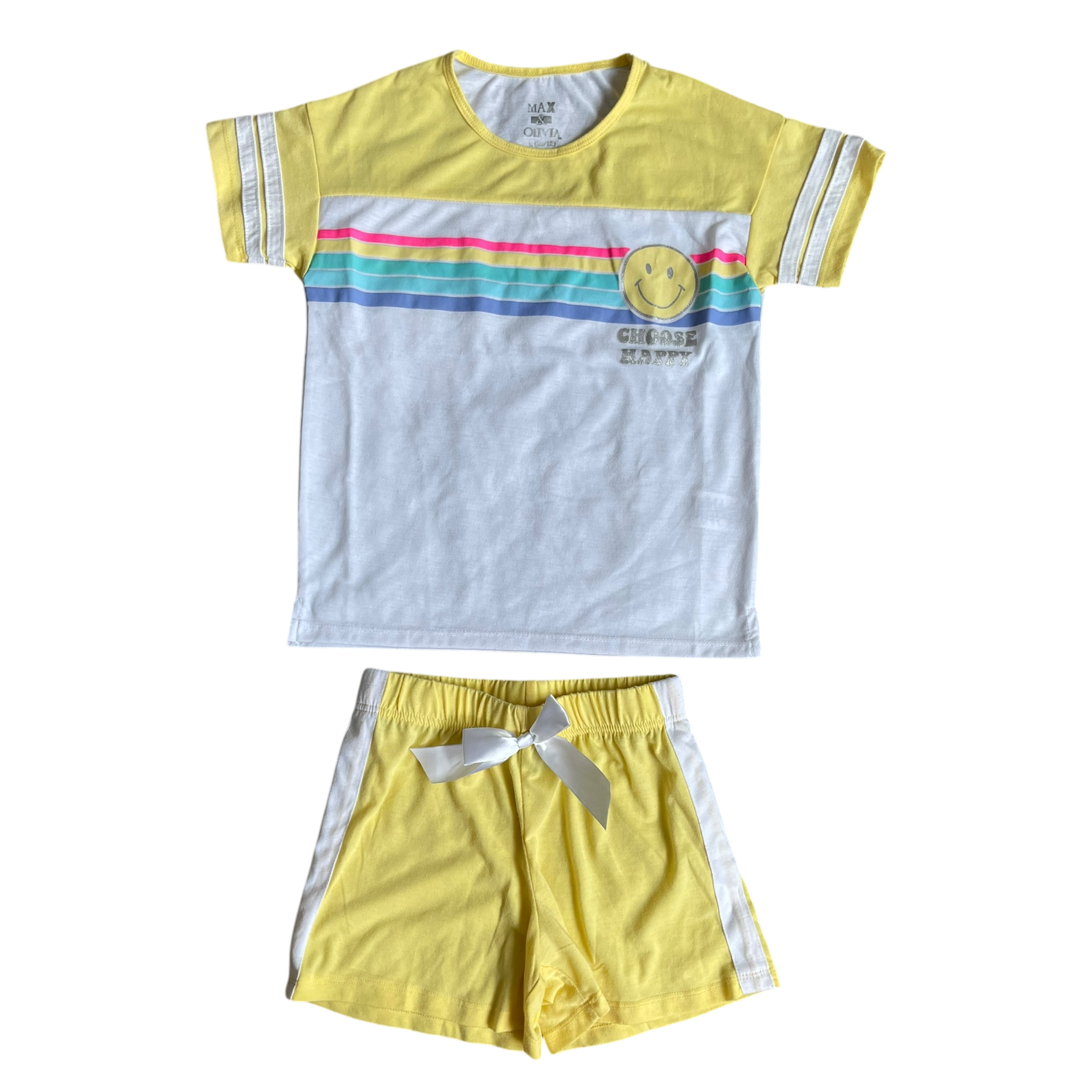 Girls max & olivia yellow and white Pajama size 10