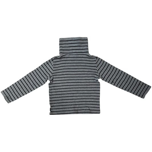 Boy Okaïdi Long Sleeve Tee Shirt Gray with Navy