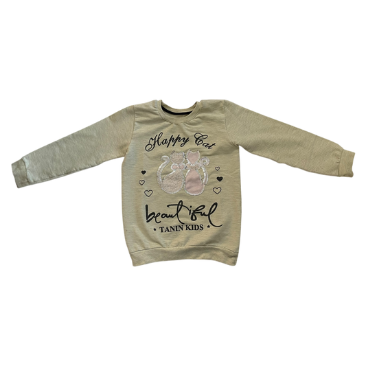 Girls tanin kids creamy Sweatshirt size 7