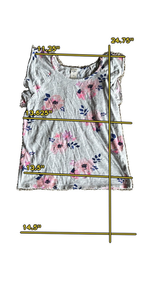 Girls Oshkosh gray and pink T-shirt size 10