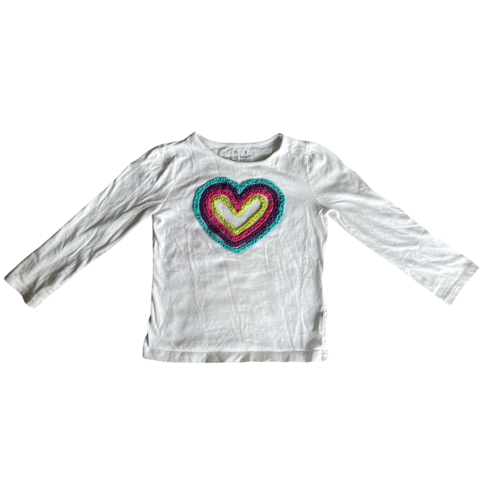 girls jumping beans white T-shirt size 5