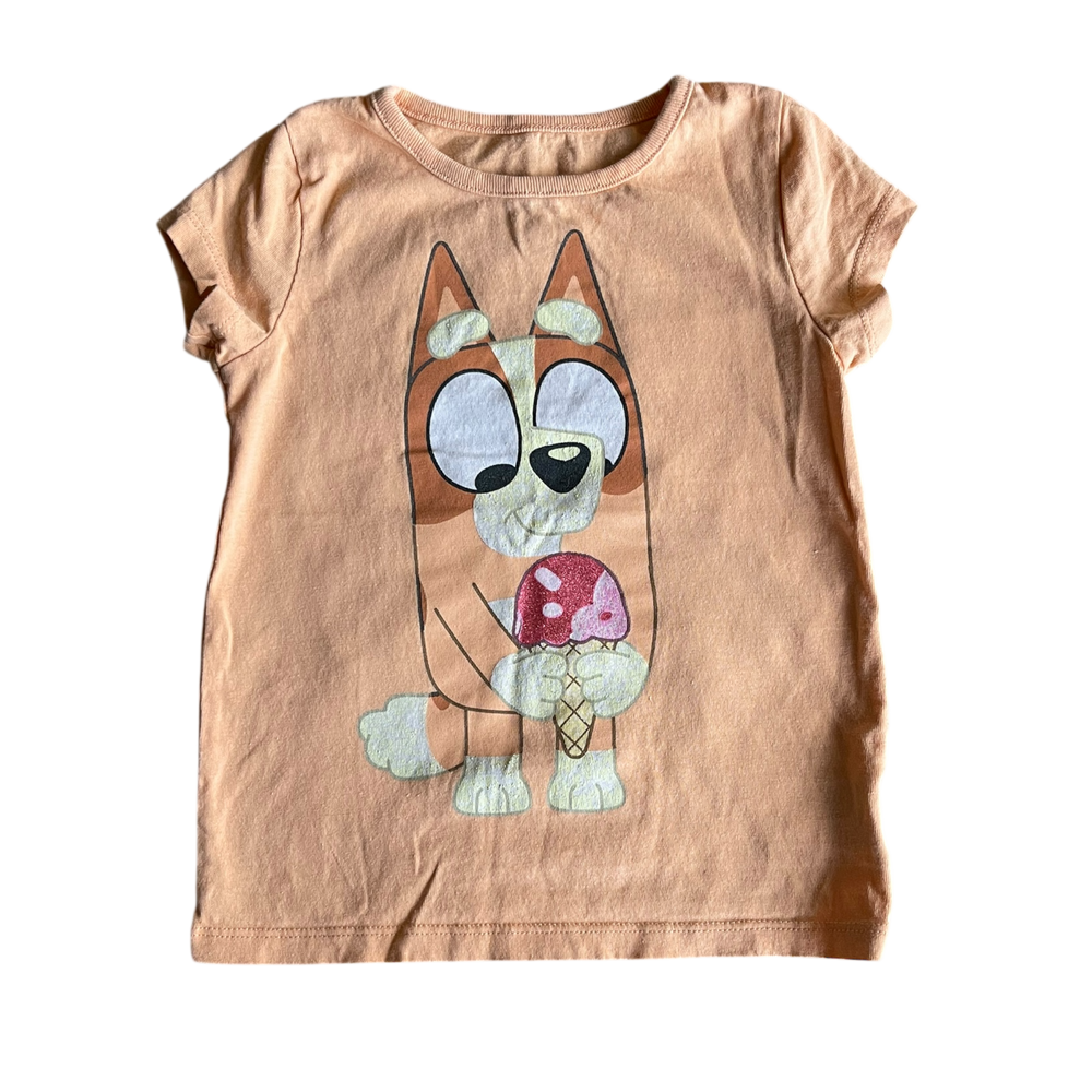 Girls bluey light orange T-shirt size 4