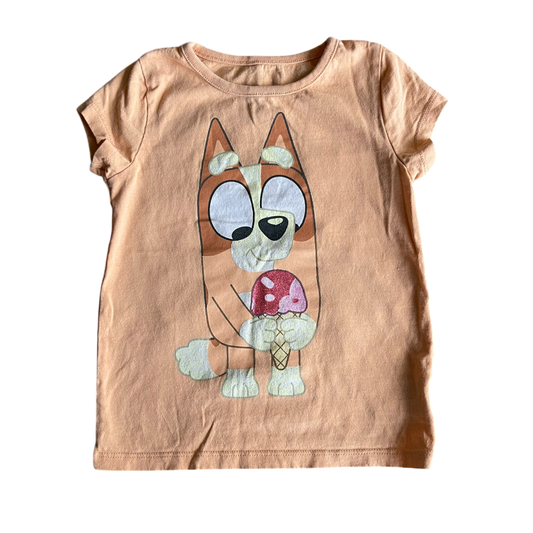 Girls bluey light orange T-shirt size 4