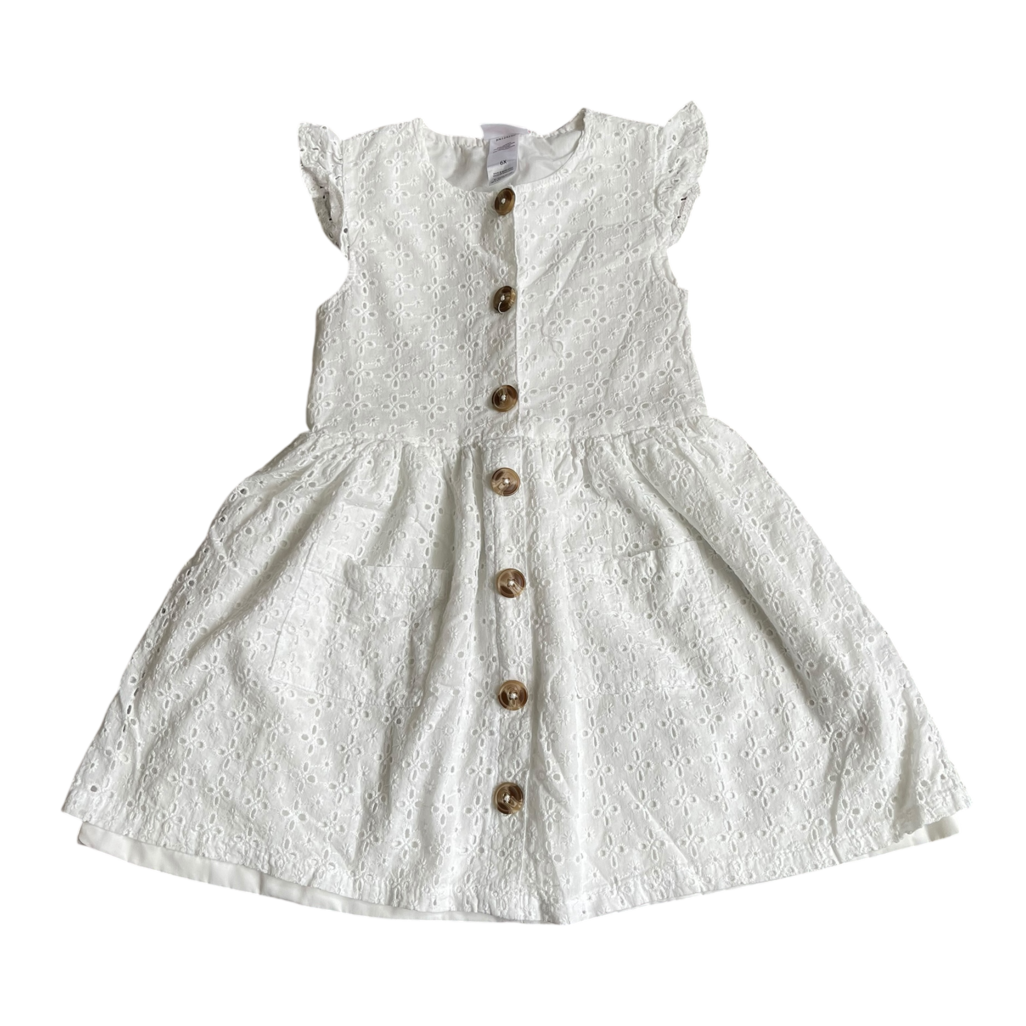 Girls little lass white Dress size 6