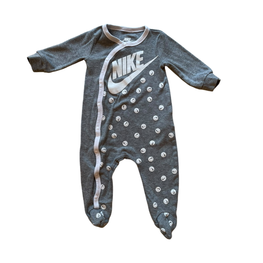 Boy nike gray with white Baby bodysuit size 9 mth