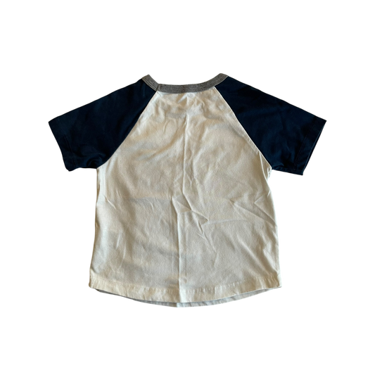 Boys niokelodeon white and navy T-shirt size 3
