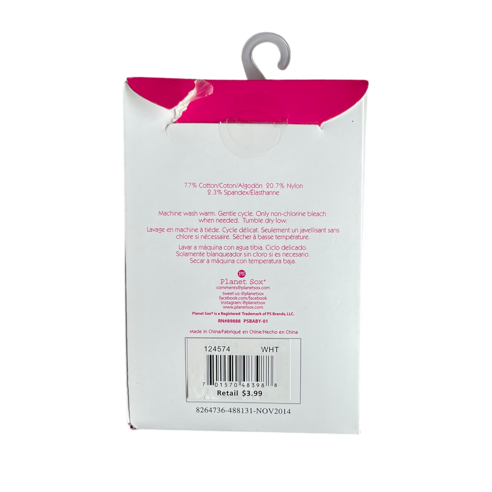 Girls planet kids white Sock size 6 mth