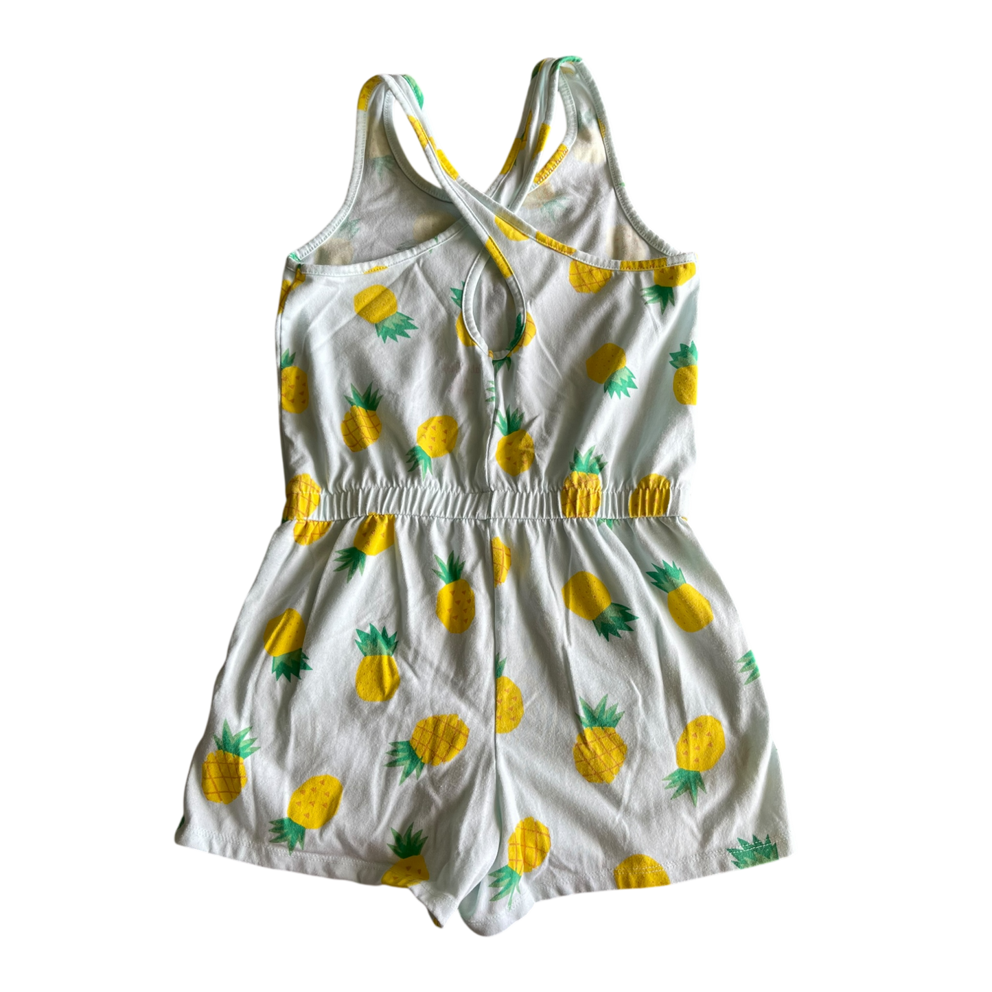 Girls cat and jack blue and lemon Romper size 8