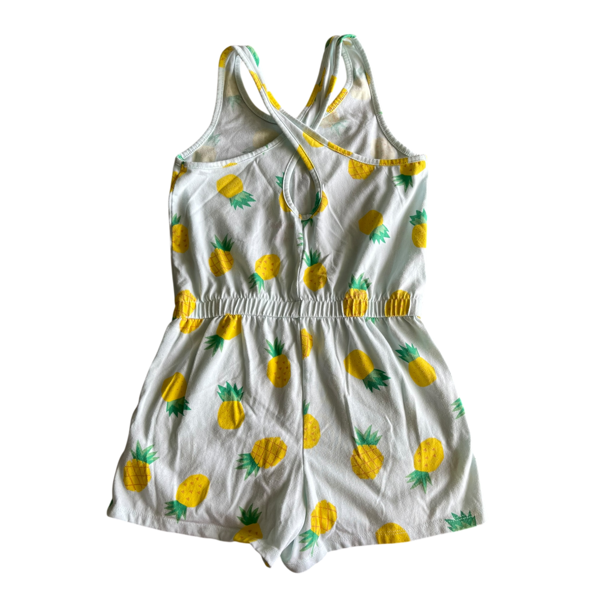 Girls cat and jack blue and lemon Romper size 8