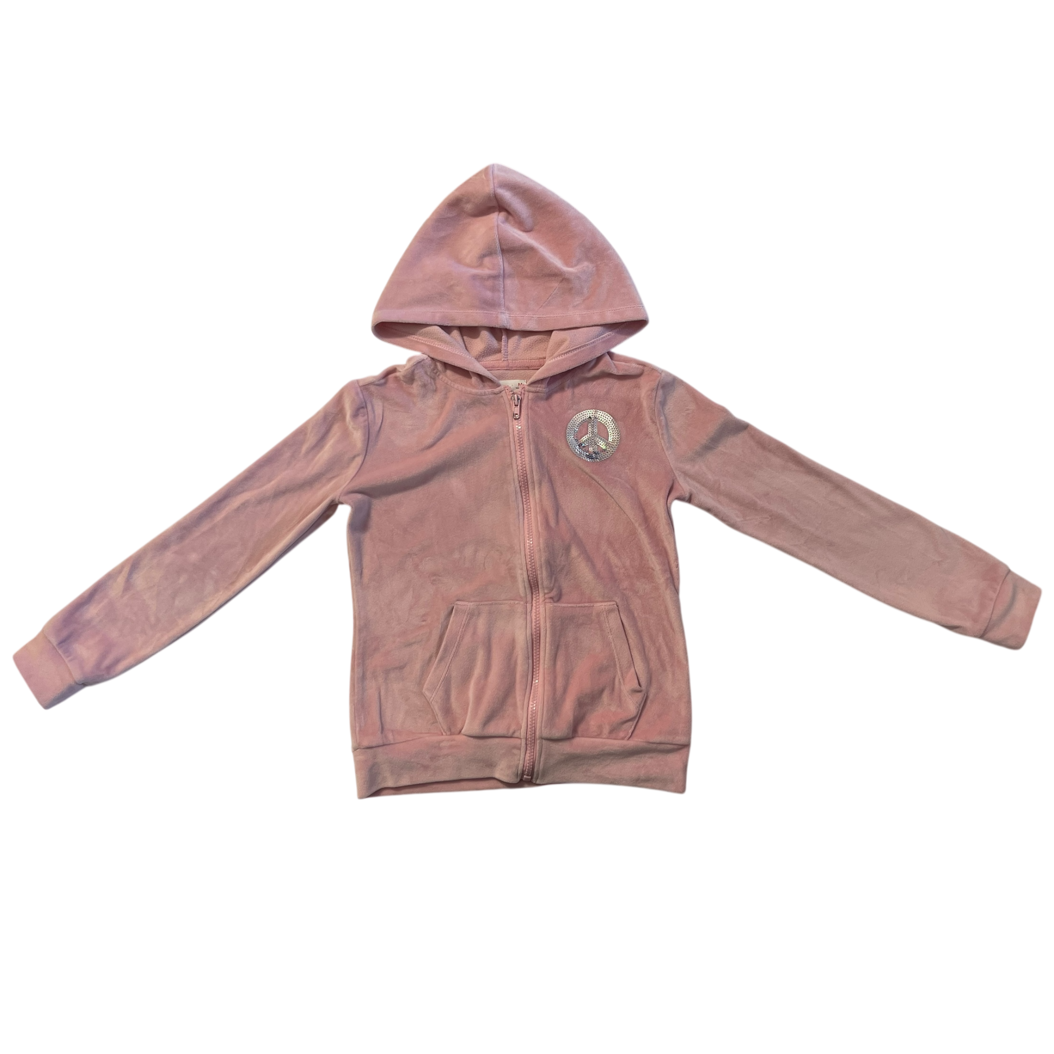 Girls Velvet Zipper Sweatshirt