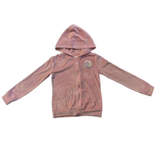 Girls Velvet Zipper Sweatshirt