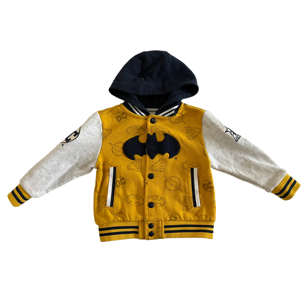 Boys DC Justice league yellow gray and navy Sweatshirt size 3