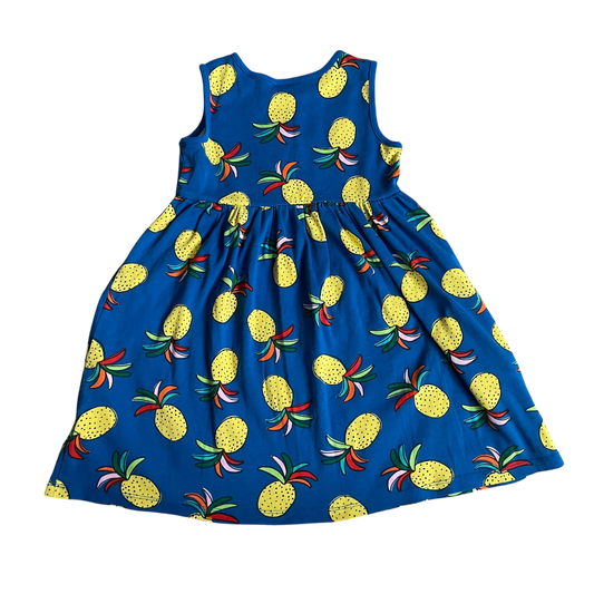 Girls Hanna Andersson blue yellow Dress size 8