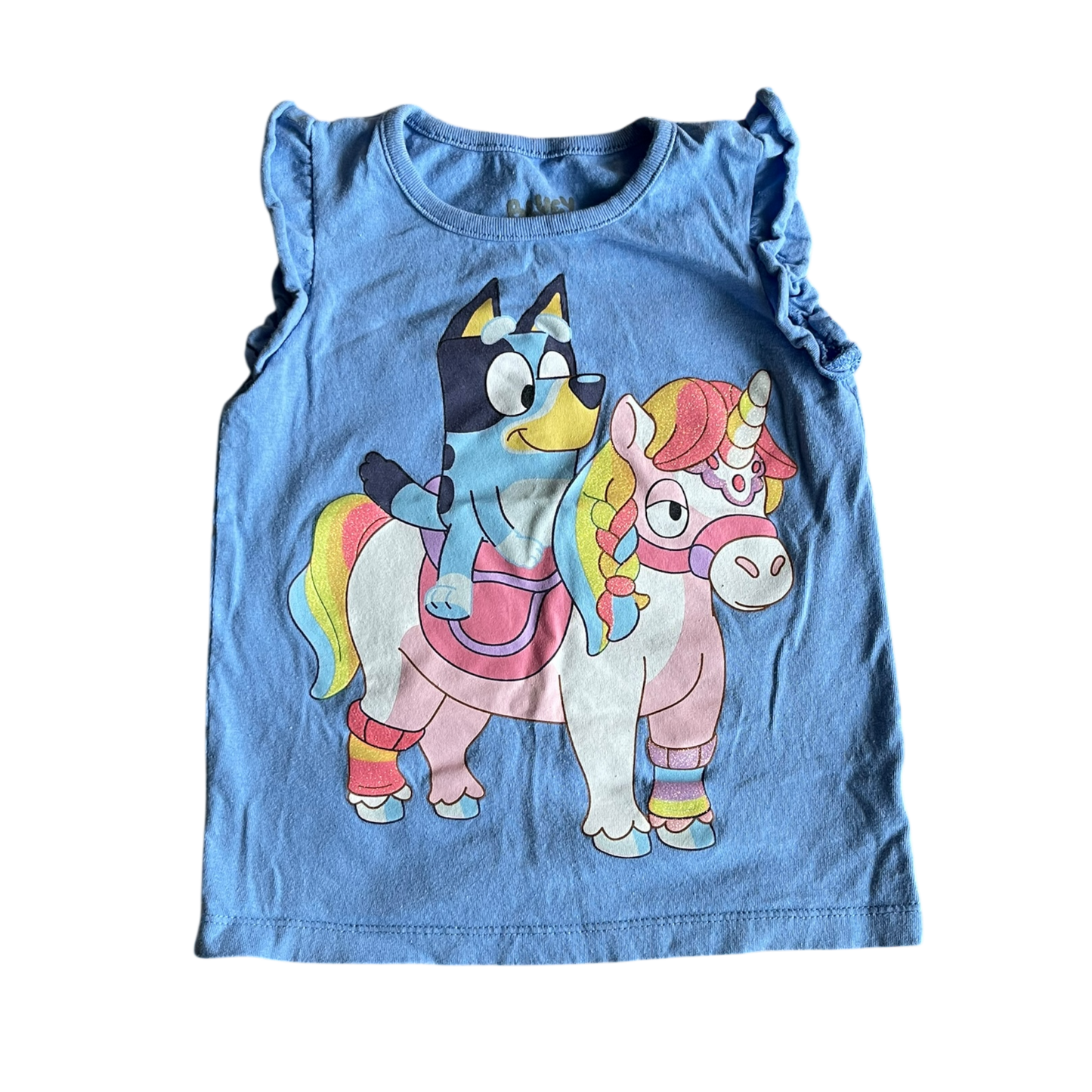 Girls bluey blue T-shirt size 4