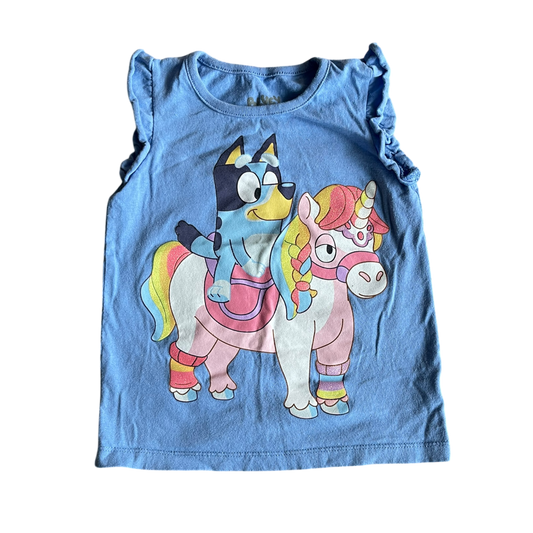 Girls bluey blue T-shirt size 4