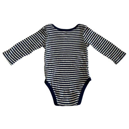 Boys cloud island navy and white Baby bodysuit size 6 mth