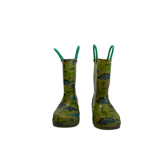 Green Dinosaur Rain Boots