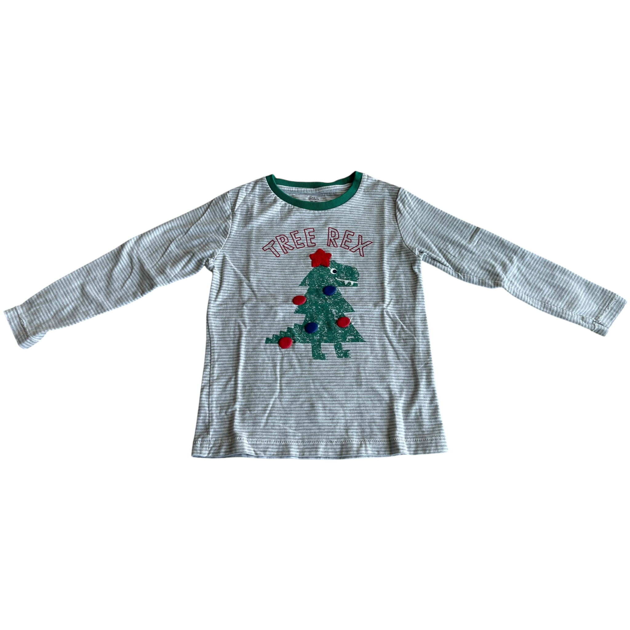 Boys M&S gray and white T-shirt size 3