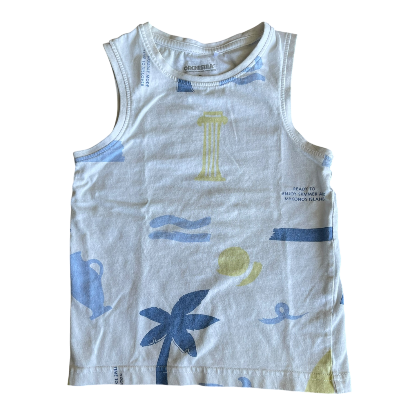 Boys orchestra white yellow blue T-shirt size 5