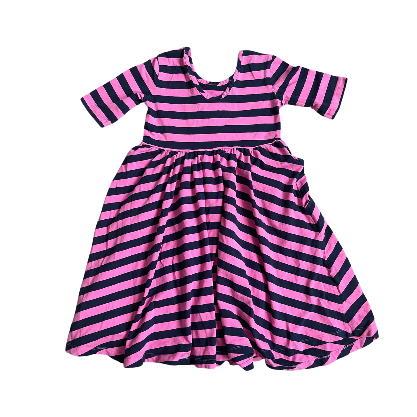Girls Hanna Andersson pink navy Dress size 8