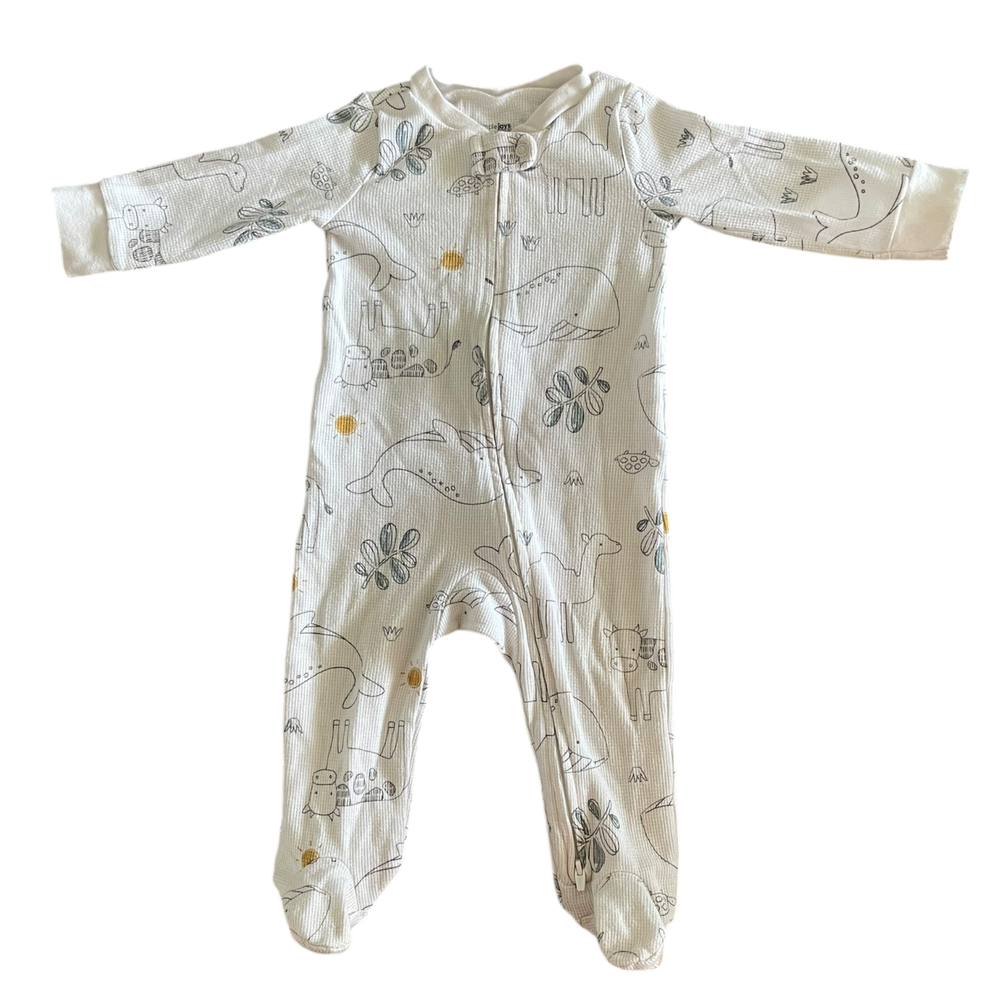 Boys carter’s white & gray Onesie size 6 mth