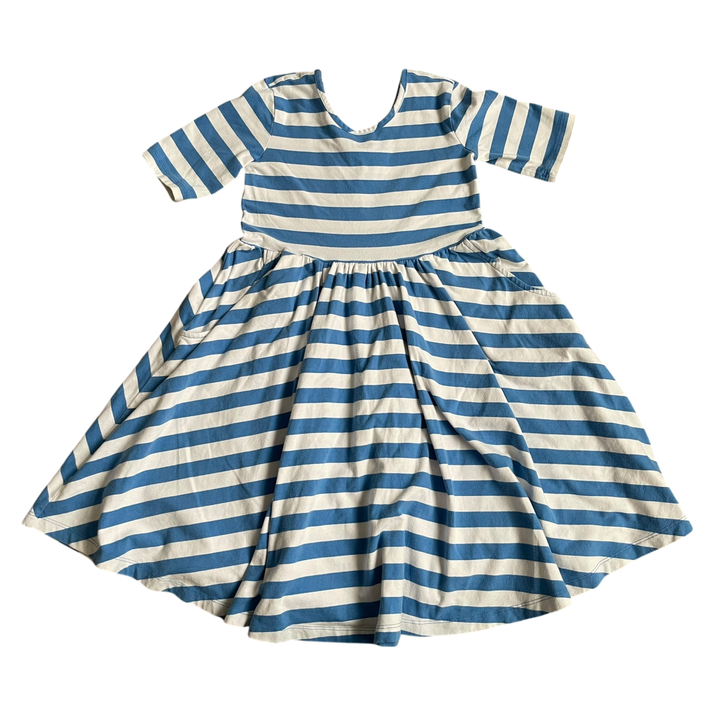 Girls Hanna Andersson blue and white Dress size 8