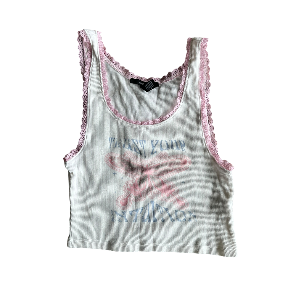 Girls forever 21 white and pink T-shirt size 5