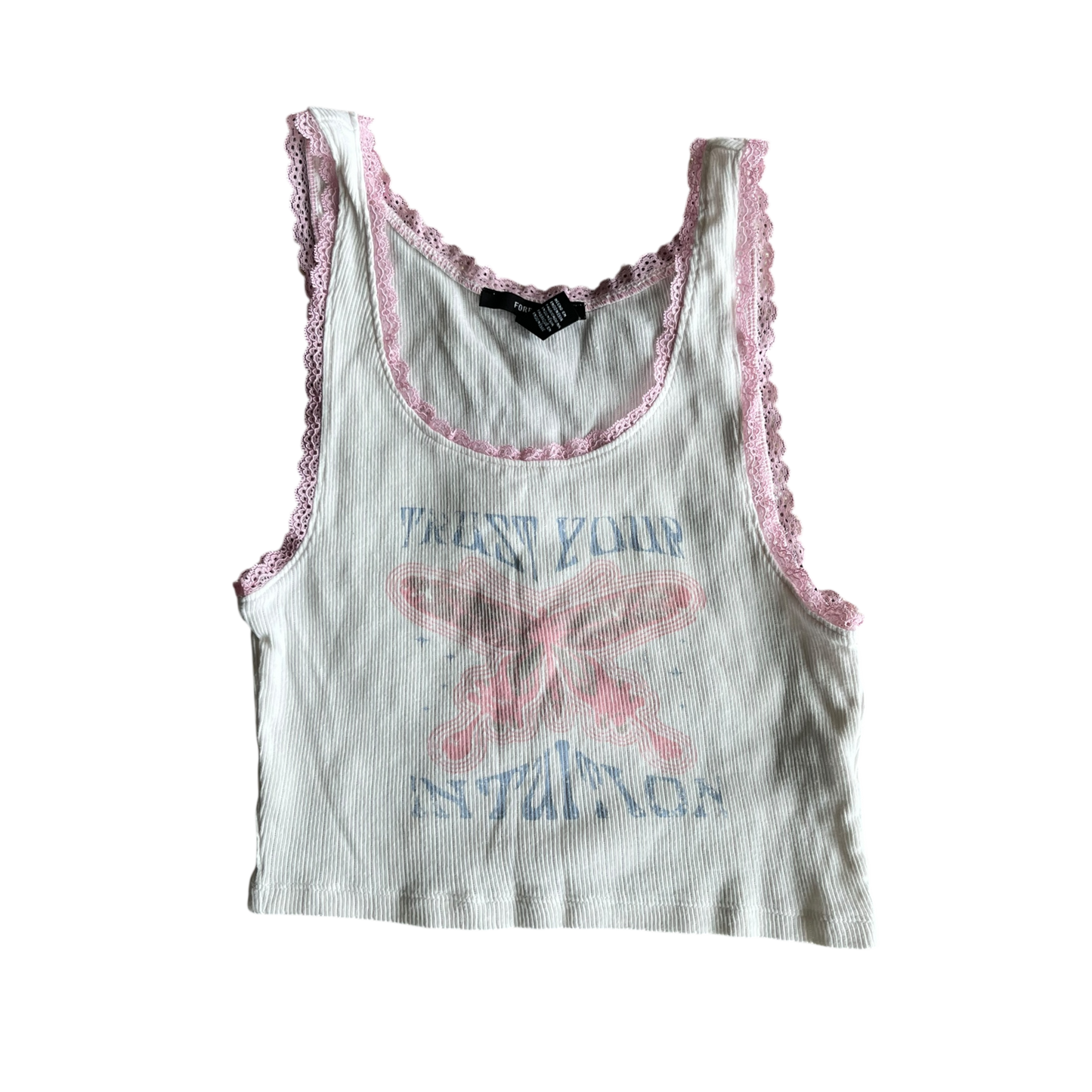 Girls forever 21 white and pink T-shirt size 5