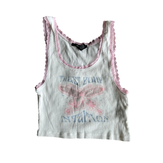 Girls forever 21 white and pink T-shirt size 5