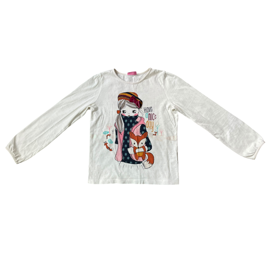 Girls LC waikik creamy T-shirt size 8