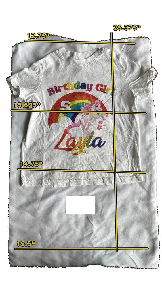 Girls rabbit skin white T-shirt size 5