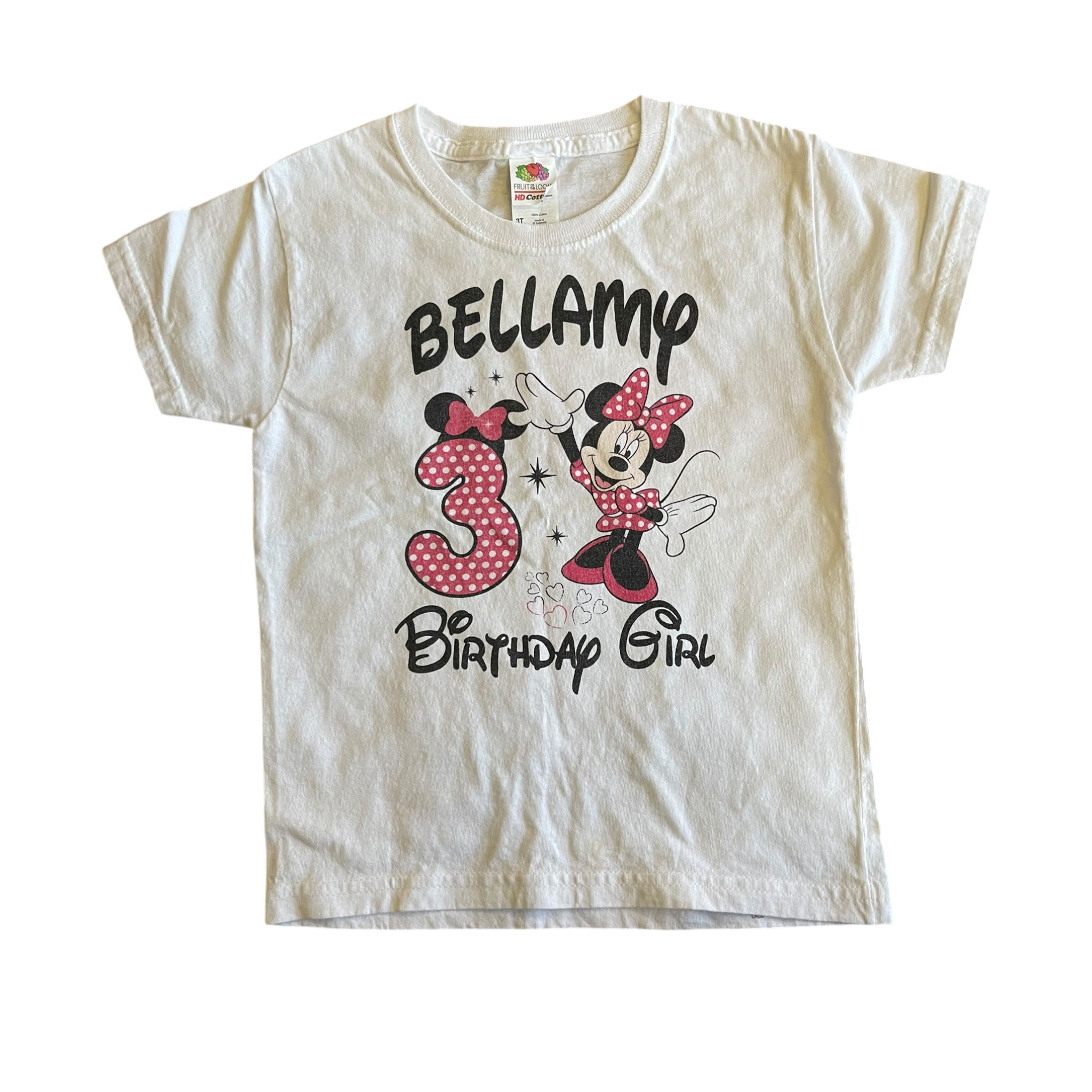 Girls fruit of the loom white T-shirt size 3