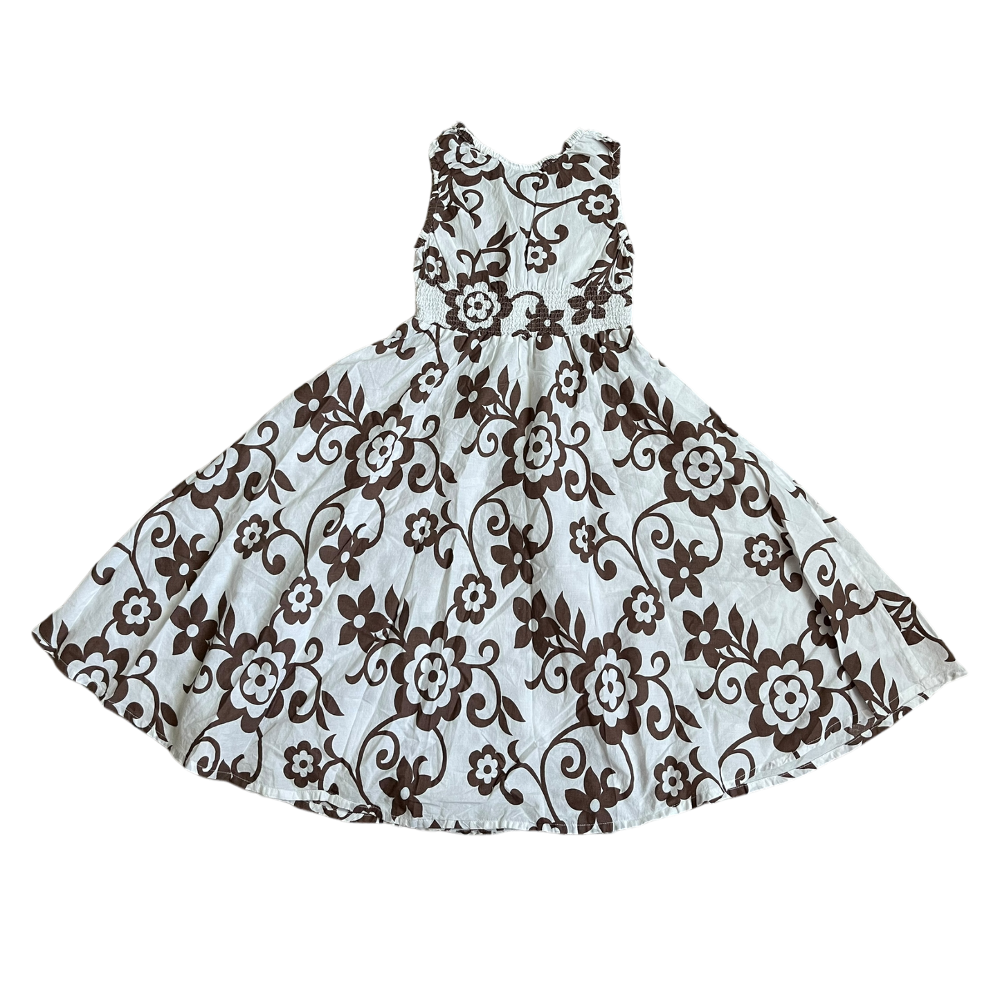Girls mini boden white and brown Dress size 7
