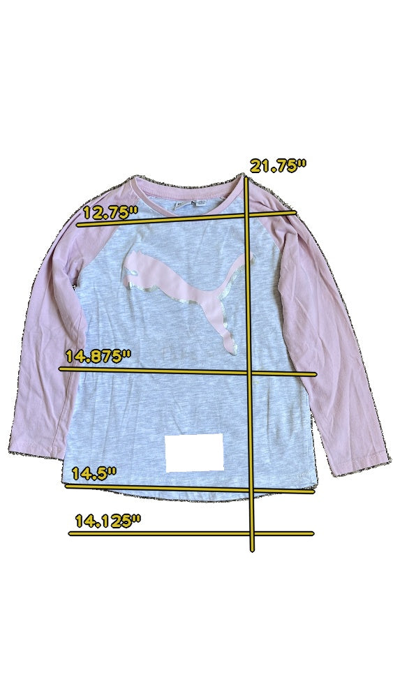 Girls puma gray and pink T-shirt size 7