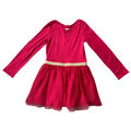Girl btween red Dress with long sleeves size 7