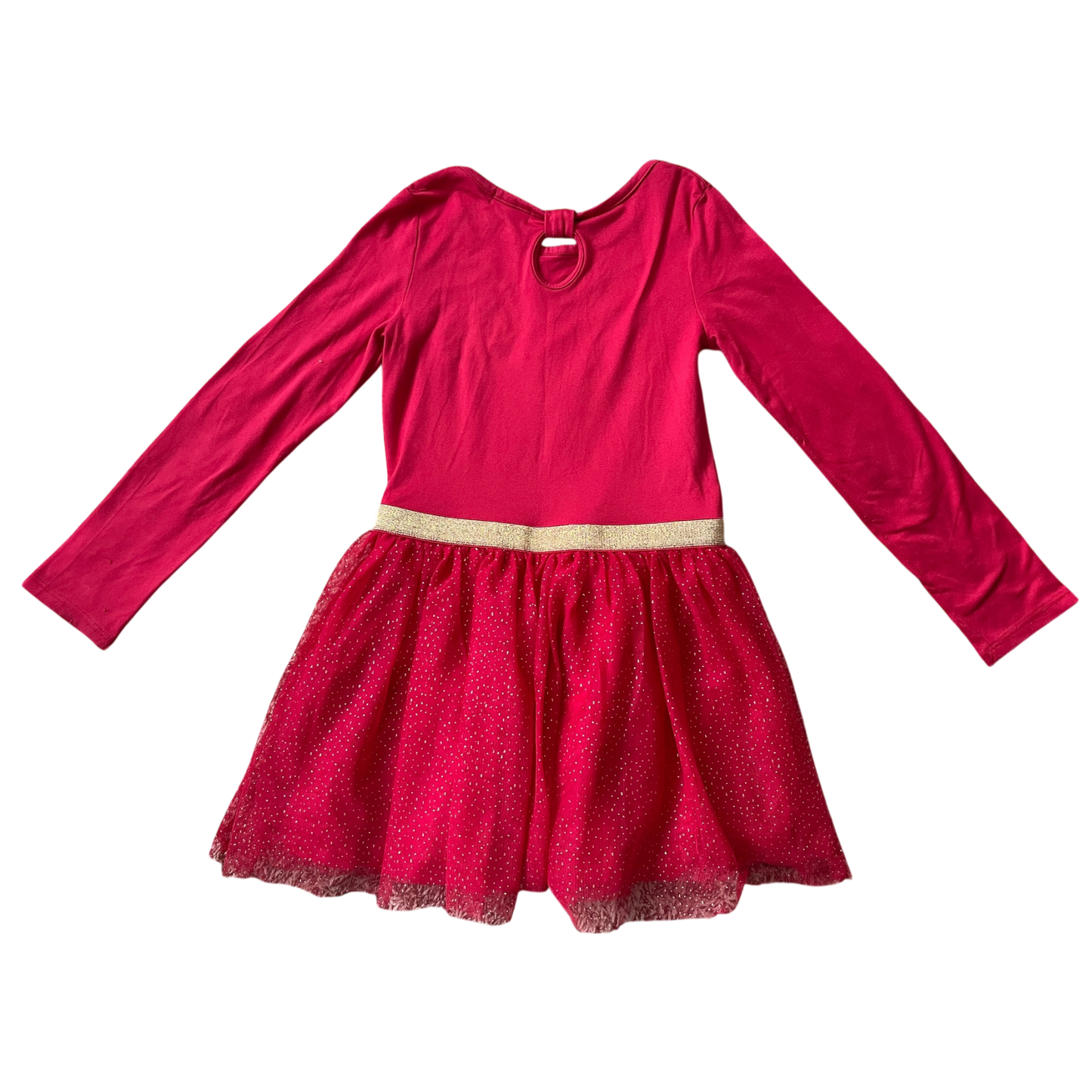 Girl btween red Dress with long sleeves size 7