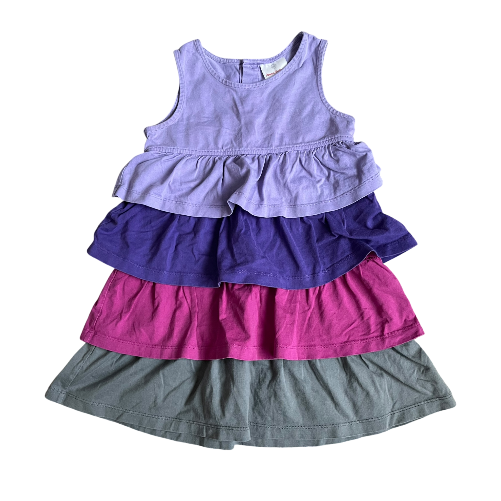 Girls Hanna Andersson gray pink purple Dress size 6