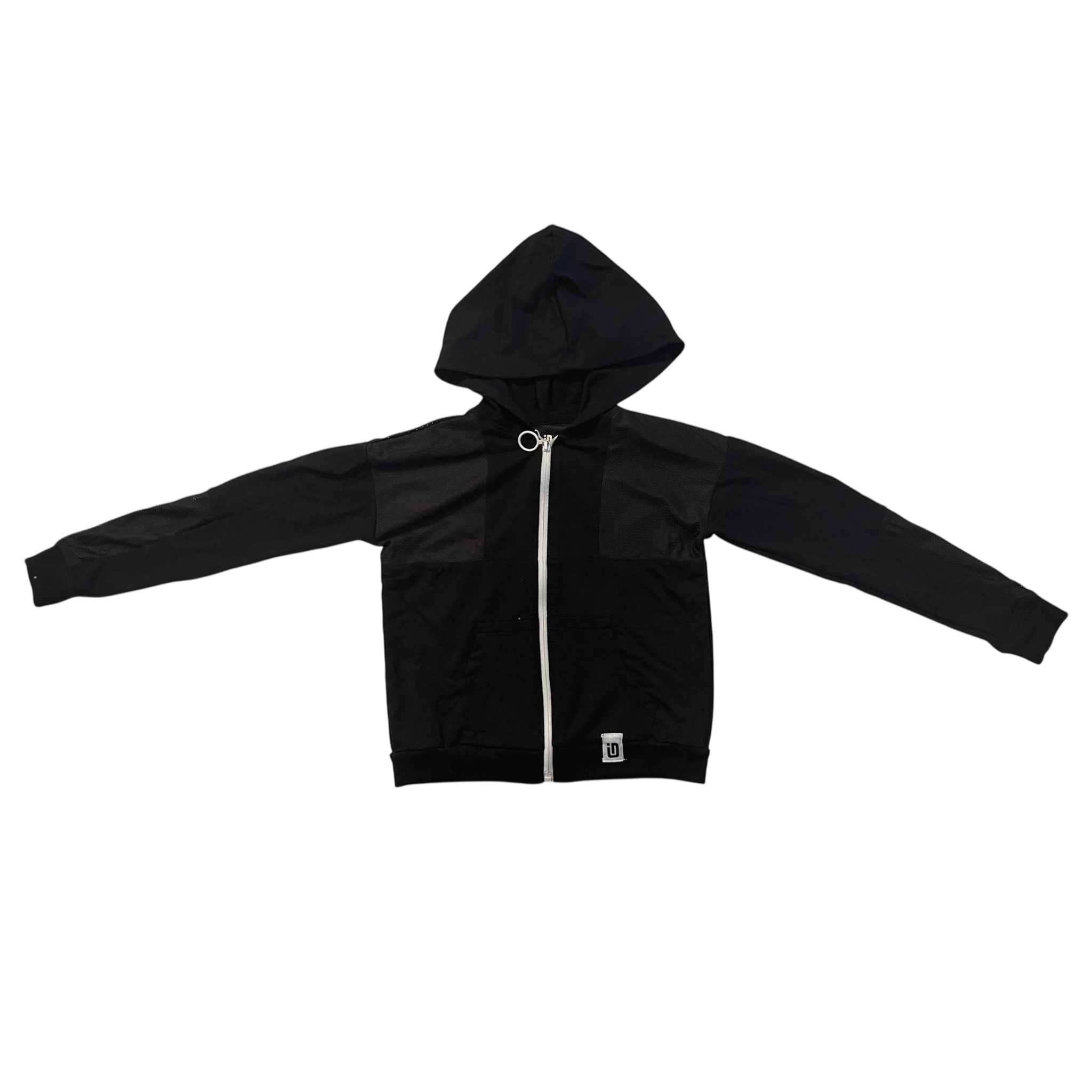 Girls Black Zipper Hoodie