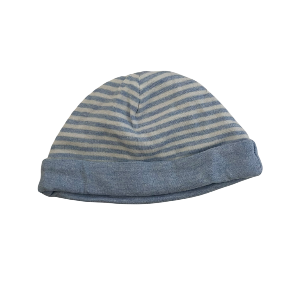 Baby Winter Hat Light Blue and White Striped