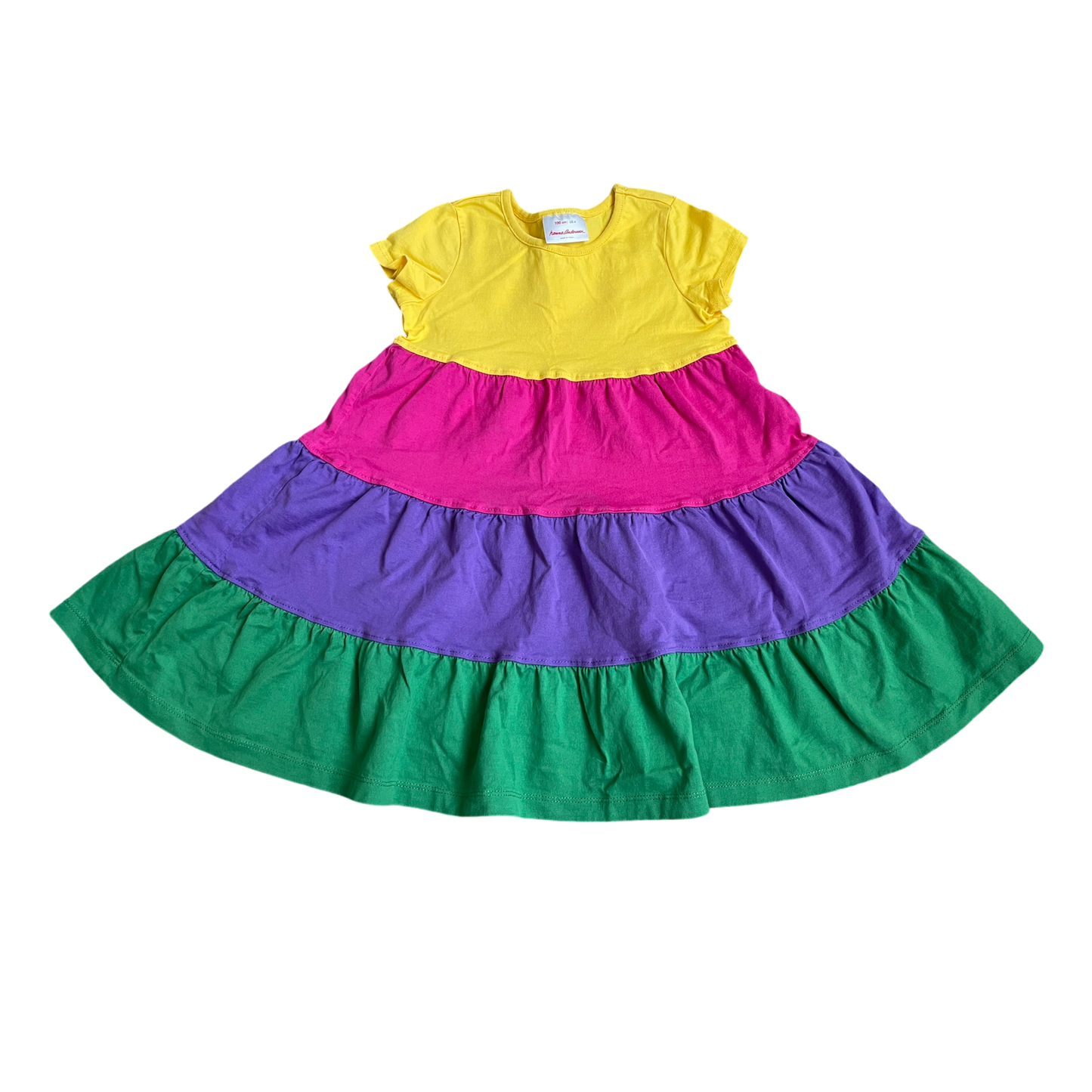 Girls hanna Andersson yellow pink purple green Dress size 4
