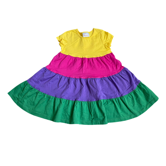 Girls hanna Andersson yellow pink purple green Dress size 4