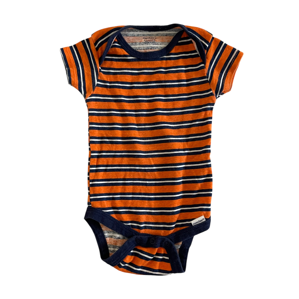 Boys Gerber orange navy with Baby bodysuit size 6 mth
