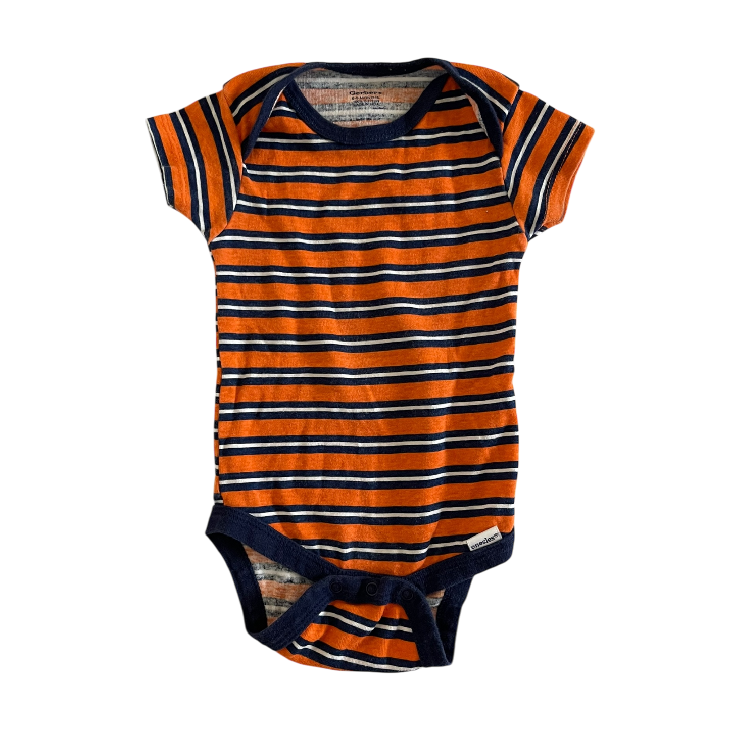 Boys Gerber orange navy with Baby bodysuit size 6 mth