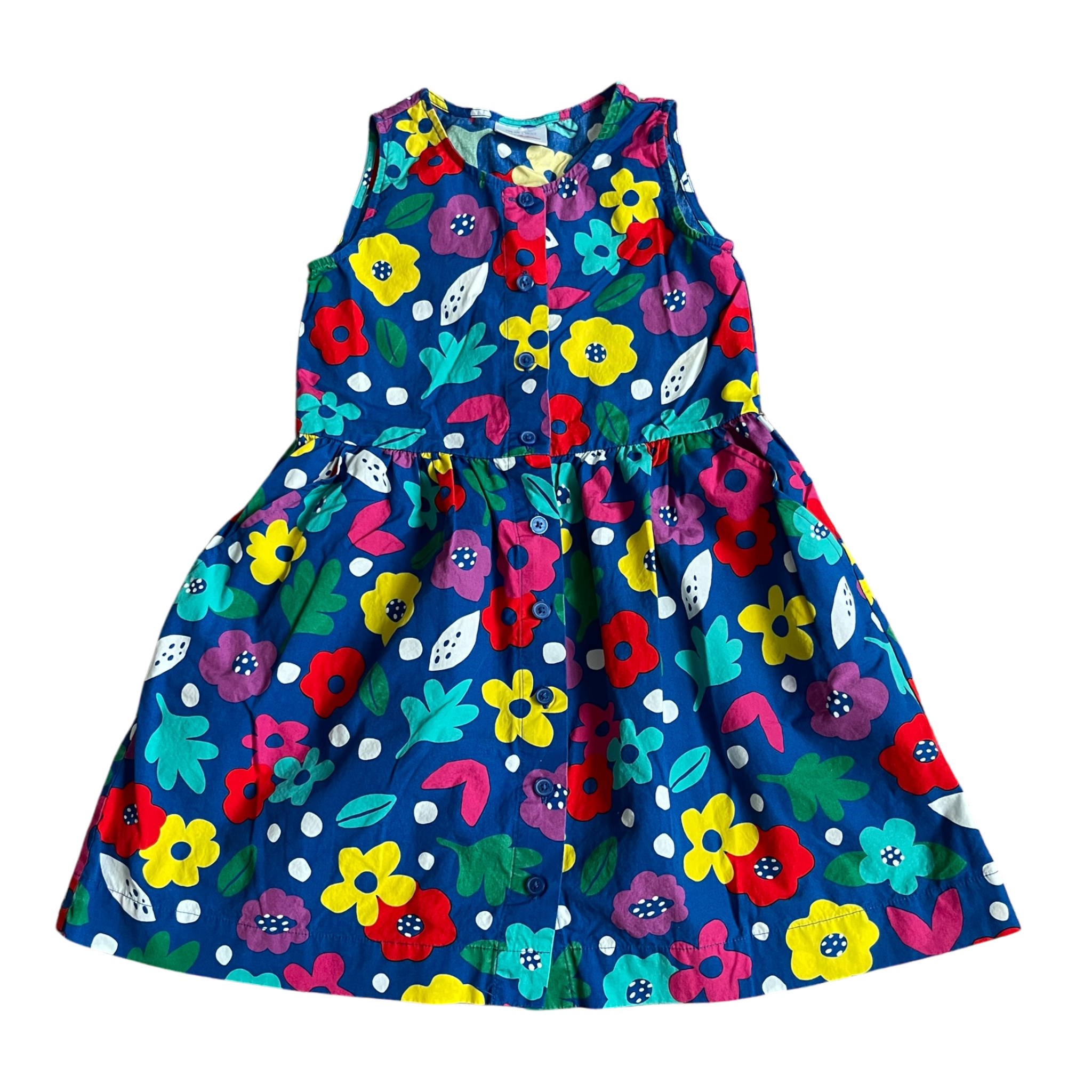 Hanna Andersson Girls Blue, Pink, Yellow, Green, Turquoise, Purple Dress