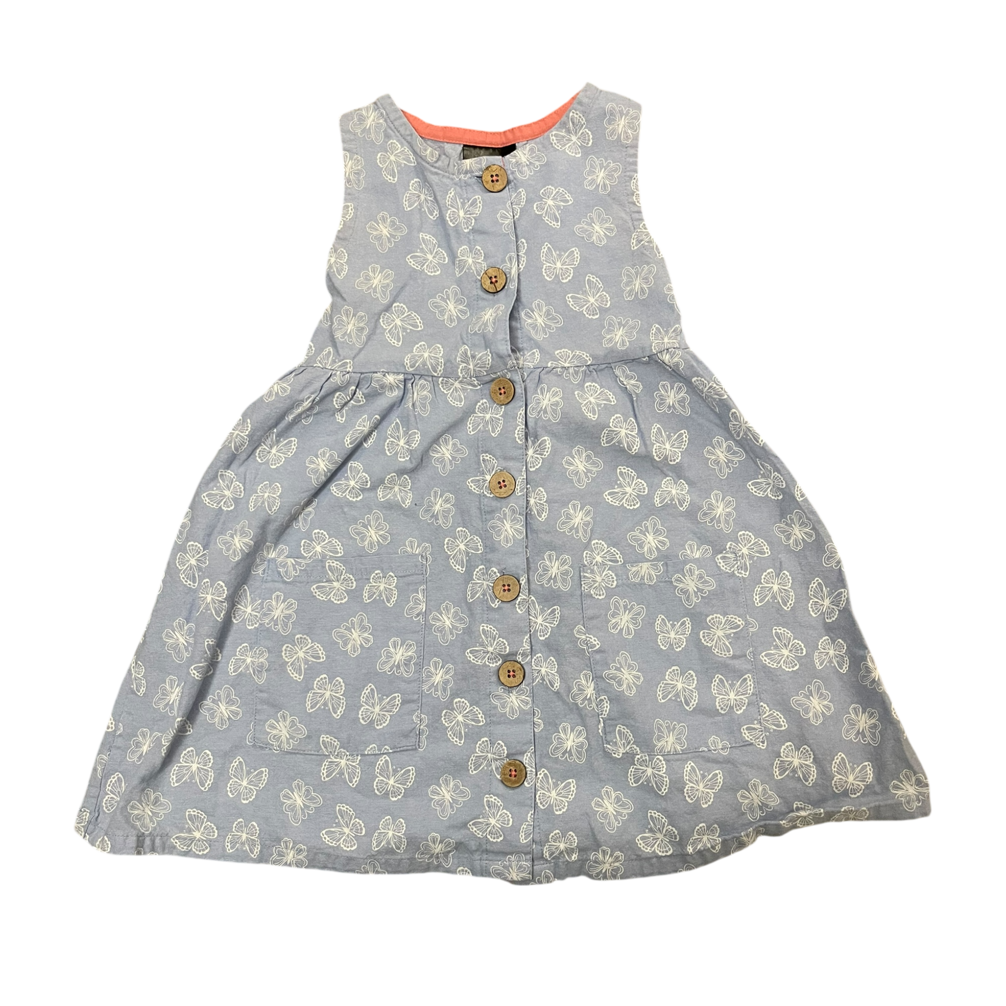 Girls picapino blue and white Dress size 4